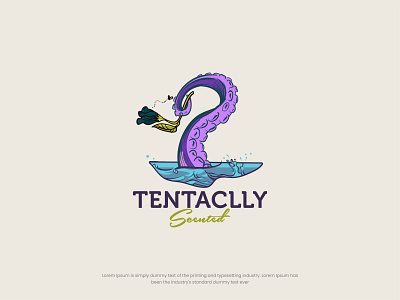 Tentaclly abstract logo brand identity creative logo design graphic design illustration logo logo design minimal logo