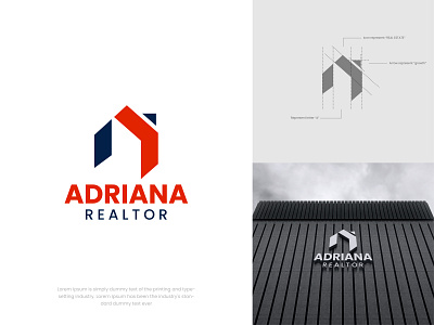 Adriana Realtor abstract logo brand identity creative logo design graphic design logo logo design minimal logo