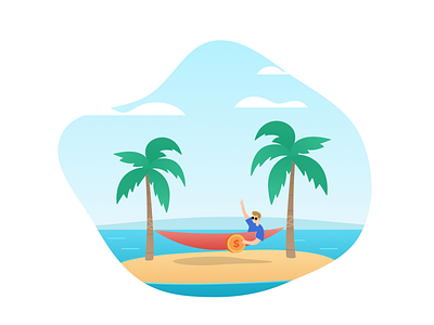 Beach Illustration art beach design figma finance illustration illustrator money vector