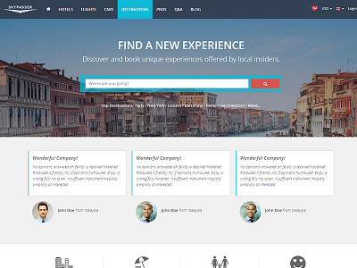 Destination Page agency booking css3 hotel html5 repsonsive travel