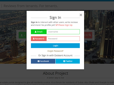 Login Form on Modal form login modal sign in ui web