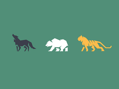 Animals animal bear design icon identity illustration logo mark nature symbol tiger wolf