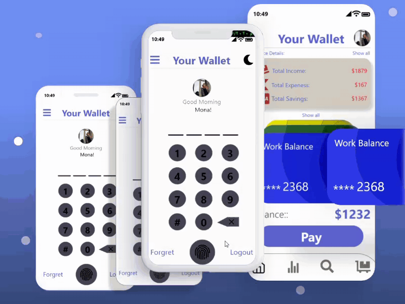 Wallet App Challenge Animation animation app design interaction prototype prototyping ui ui ux ui design uidesign uiux user experience user interface design userinterface ux