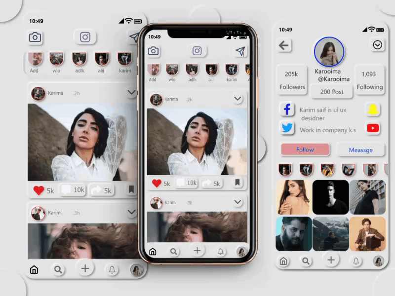 Redesign Instagram (Neumorphism)