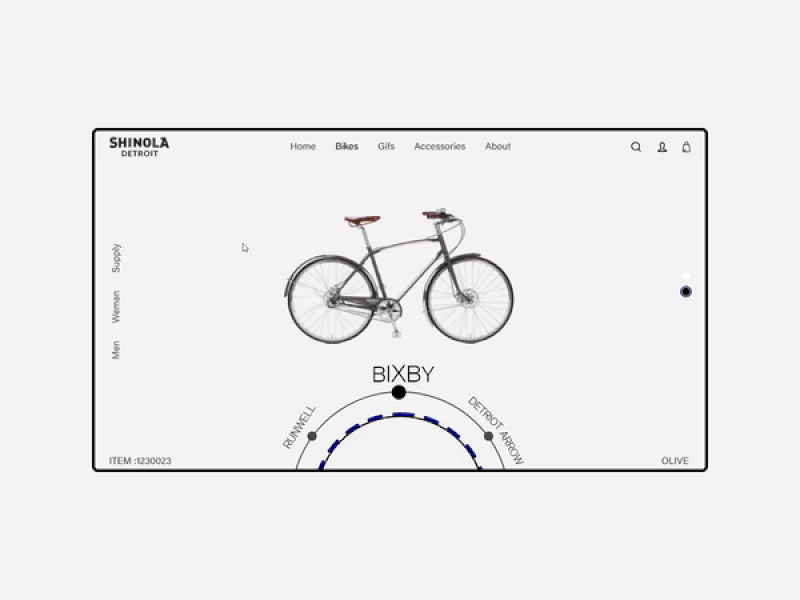 SHINOLA Bike Webdesign (Interaction Design) animation bike interaction interaction design interactive interface prototype ui ux ui design uidesign uiux user experience user interface user interface design userinterface ux design uxdesign uxui web design website design