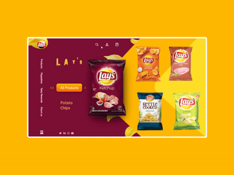 Potato Chips (Lay's)Website Design (Webdesign Animation) animation app design chips design interaction interaction design interactive prototype ui ux ui design uidesign uiux user experience user interface user interface design userinterface uxdesign webdesign webdesigner webdesigning