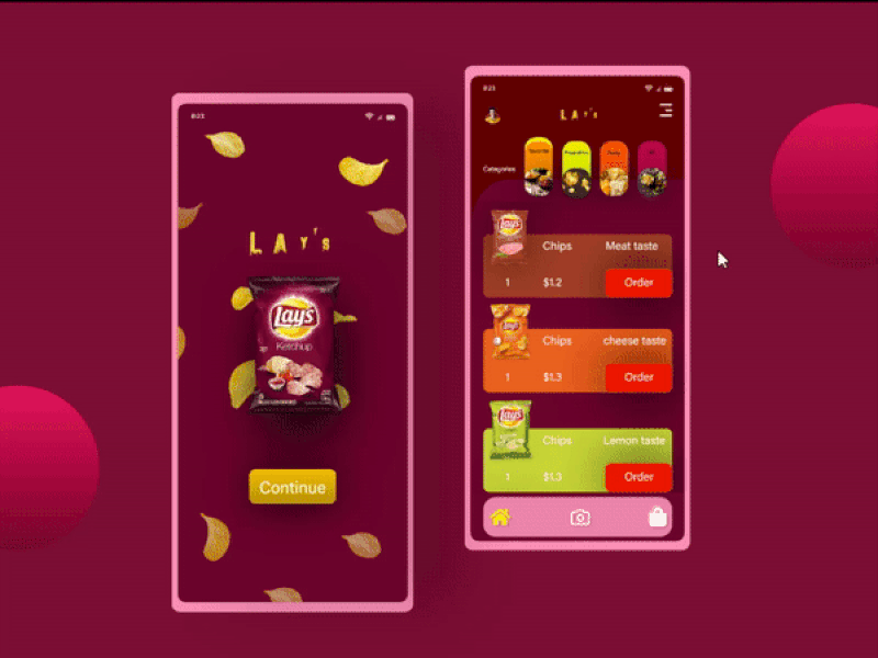 Potato Chips (Lay's)App Design( Animation) animation app design designs icecream illustration interaction interaction design interactiondesign prototype ui design uidesign uiux user experience user interface user interface design userinterface ux design uxdesign uxui webdesign