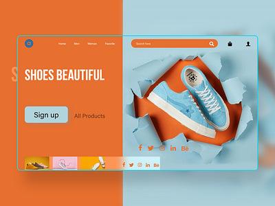 Shoe Website Design (3D Typography)