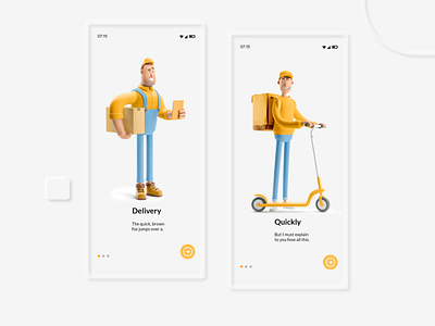 Onboarding Delivery App Design (3d illustrations)