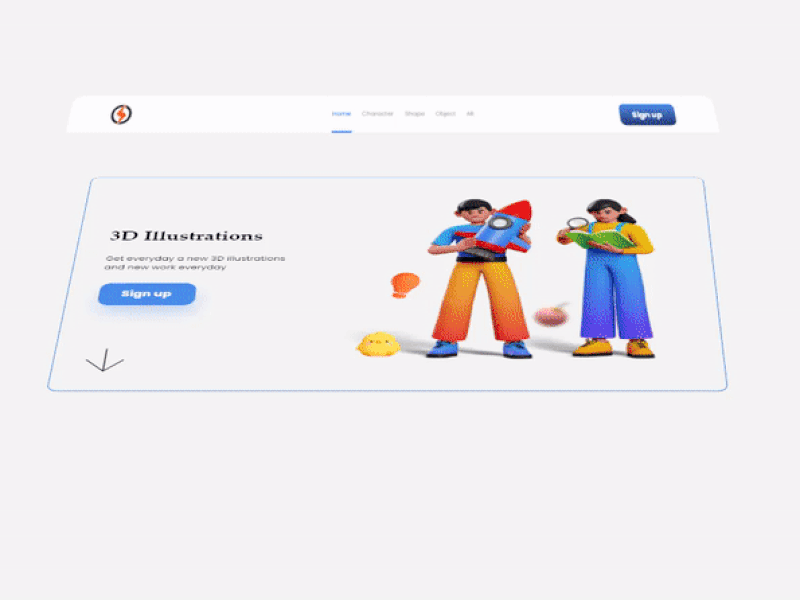 3D Website Design (3D illustrations)