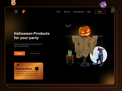 Halloween Website Design (Free) 3d adobe xd animation branding design figma free graphic design halloween illustration logo motion graphics ui ui design ui kits uidesign uiux user experience user interface design userinterface