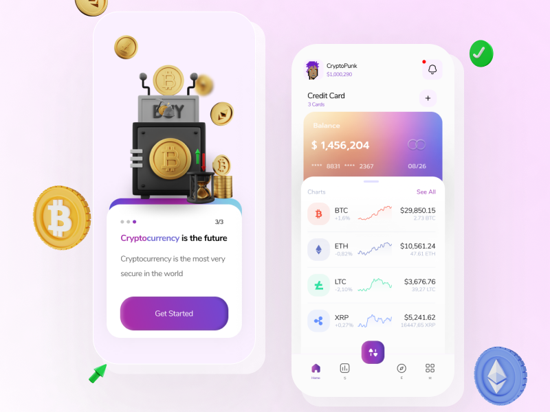 Cryptocurrency Wallet App (Free) by Karim Saif on Dribbble