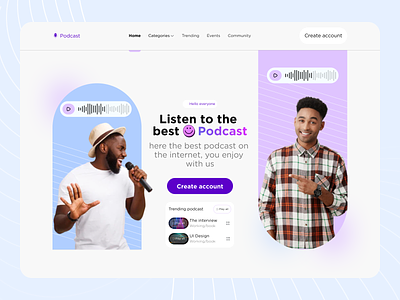 Podcast Hero Section @ Podcast Website Design 3d adobe xd animation branding design figma graphic design illustration logo motion graphics podcast hero section podcast website design ui ui design ui kits uidesign uiux user experience user interface design userinterface