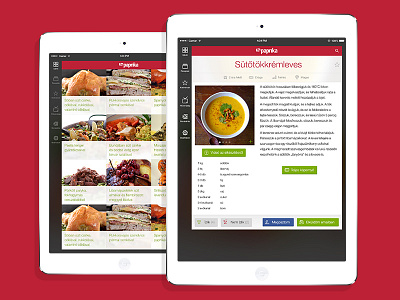 Tvpaprika iPad app cook cooking flat ios7 ipad receipt red tvpaprika ui