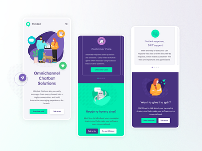 Mitobot Website Redesign / mobile screens app chat chatbot design icons illustration mito mitobot mobile screens ui ux