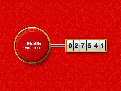 The Big Switch Off button christmas counter red