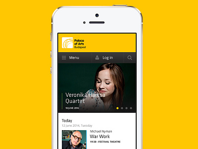 Palace of Arts mobile main page ios main page mobile palace of arts yellow