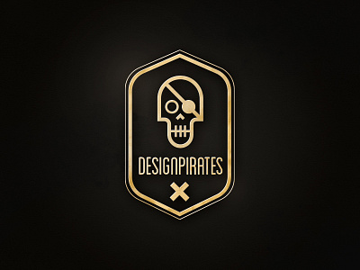 DesignPirates designpirates emblem gold koncept logo pirate skull