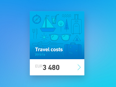 Travel illustration card costs expenses price travel