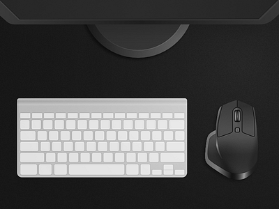 Workplace affinity affinitydesigner apple keyboard logitech monitor mouse