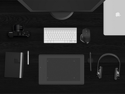Desktop affinity affinitydesigner apple camera fuji keyboard logitech mac monitor mouse pen wacom