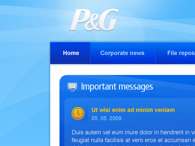 Procter&Gamble blue gradient icon menu orange ux