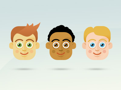 National Characters boy character face figurine head vector