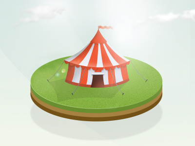 Circus circus flag green illustration