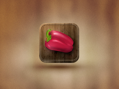Pepper icon app icon paprika pepper red wood