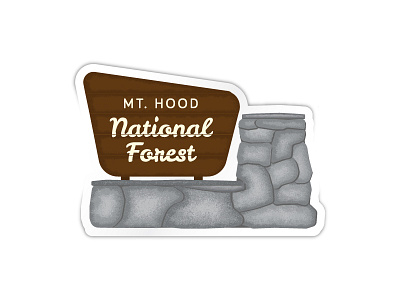 Mt. Hood National Forest Sticker illustration mt. hood oregon pacific northwest sticker texture