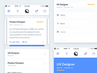 Daily UI | Job Posting blue clean daily ui education layers listing mobile sketch ui ux