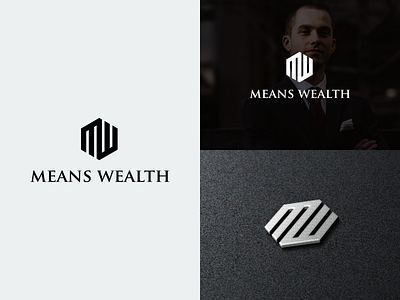 MEAN WEALTH brand identity branding consulting corporate design financial grid initial initial logo logo monogram monogram logo monoline wealth