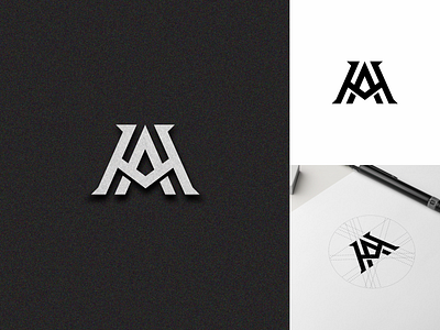 MA MONOGRAM LOGO brand identity corporate design grid initial initial logo logo monogram monogram logo monoline