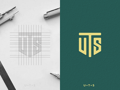 UTS MONORAM brand identity corporate design grid initial initial logo logo monogram monogram logo monoline