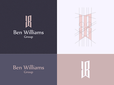 ben williams goup brand identity branding corporate design grid initial initial logo logo luxury monogram monogram logo monoline