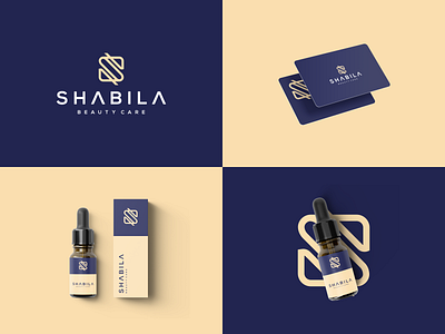 SHABILA BEAUTY CARE branding corporate design grid illustration initial initial logo logo monogram