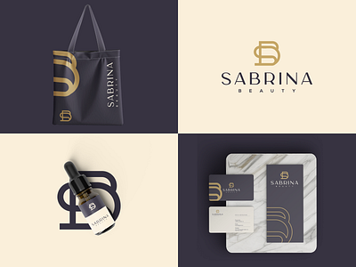 SABRINA BEAUTY branding corporate design grid illustration initial initial logo logo monogram ui