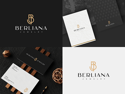 BERLIANA JEWELRY branding corporate design grid illustration initial initial logo logo monogram ui