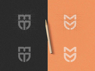 MM SHIELD brand identity corporate design grid initial initial logo logo luxury monogram monogram logo monoline