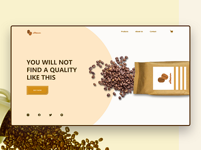 Web design (hero section) for a coffee company adobe xd branding design figma prototype ui ux web design website