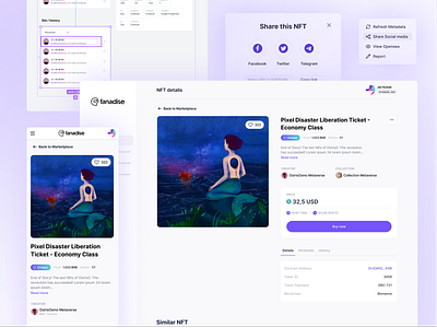 Fanadise blockchain colors design desktop flat illustration landing mobile nft ui uiux design web