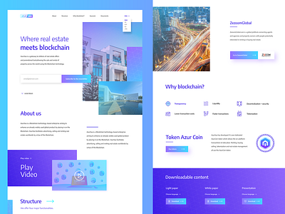 Azur Sea Web app blue branding colors design designer flat icon landing landingpage minimal type typography ui vector web website