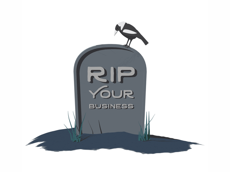Rip Business c4d cinema 4d grave illustration magpie