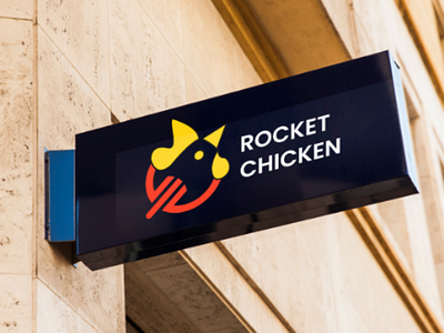 Redesign Logo | Rocket Chicken chicken logo logo chicken logo design logo r logo rocket redesign rocket