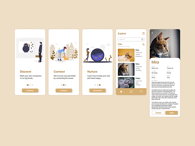 Pet finder app basics design experience design homepage mobile onboarding screens pet app pixelperfect product page ui ux visual design