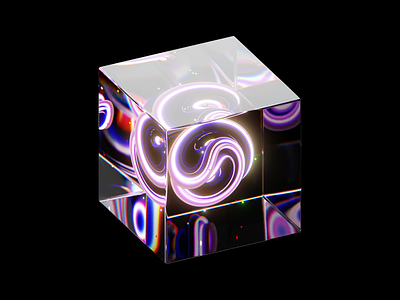 Magic cube 3d blender cycles glass illustration refraction