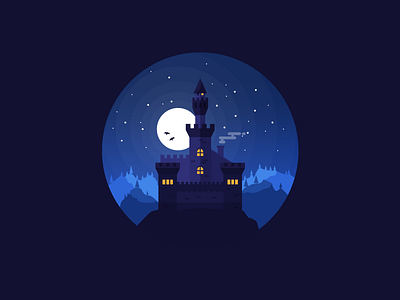 Dark castle castle halloween iconaday night