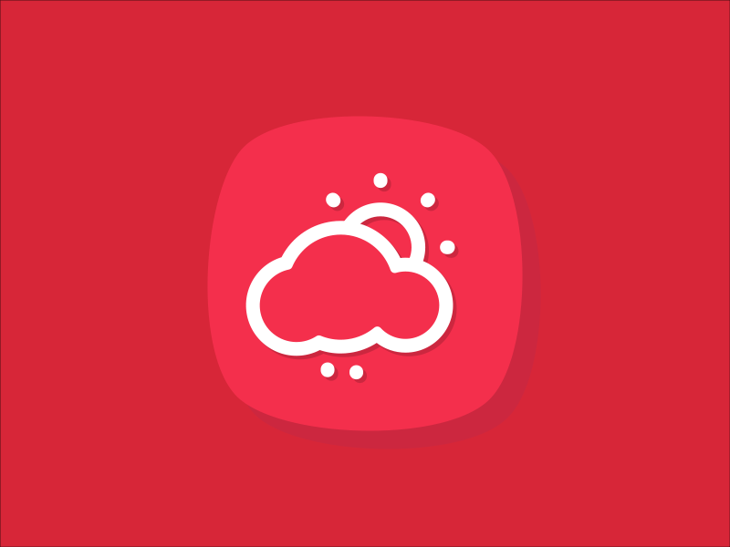 Weather icon rain red sun