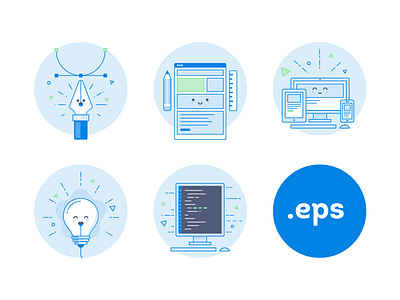 Free icons set adaptive code design develop download eps free icon idea pen set tool