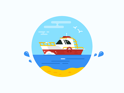 Boat beach everyday icon ocean sea ship summer